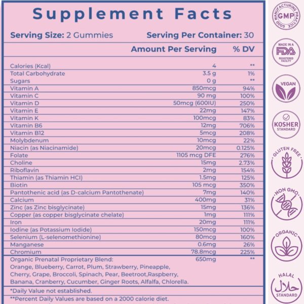 Gomitas VIDAVITE para cuidado hepático y prenatal