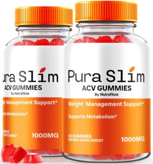 Paquete de dos frascos gominolas Pura Slim Keto ACV 120 unidades