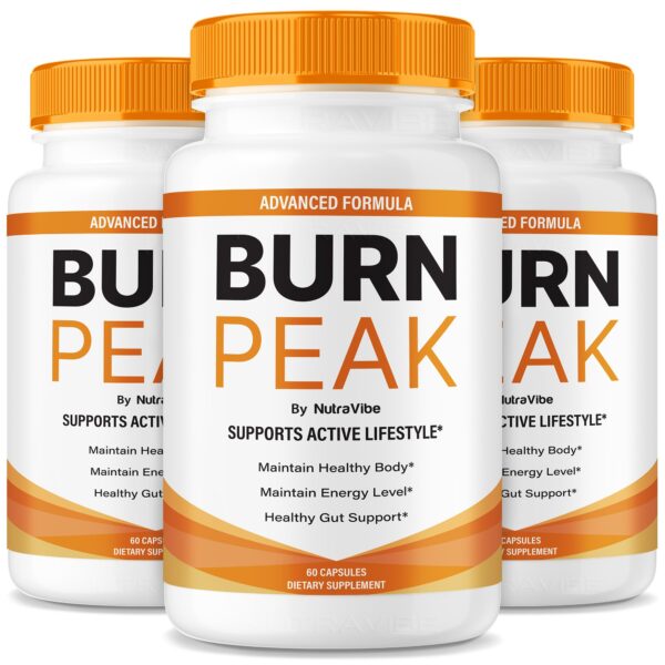 BurnPeak cápsulas en frasco con etiqueta frontal