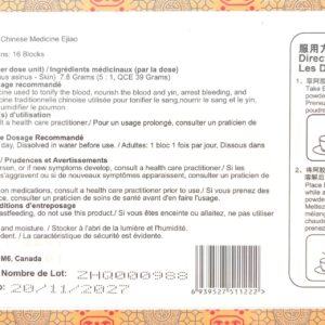 Bloques de Ejiao Y2X caja de 16 bloques para nutrición de sangre