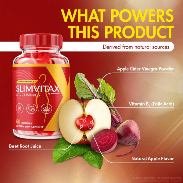 NutraVibe SlimVitax Gomitas keto-acv etiqueta secundaria