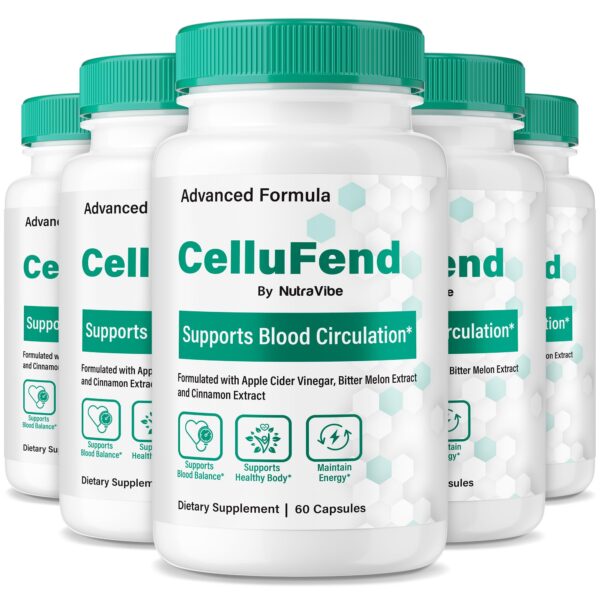 Paquete 5 CelluFend suplemento natural para circulación salud