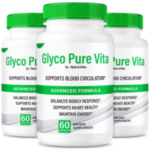 Frente del empaque de Glyco Pure Vita 3 pack con cápsulas para energía