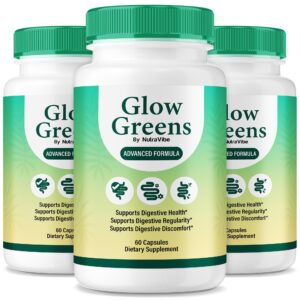 Glow Greens cápsulas frente a fondo blanco