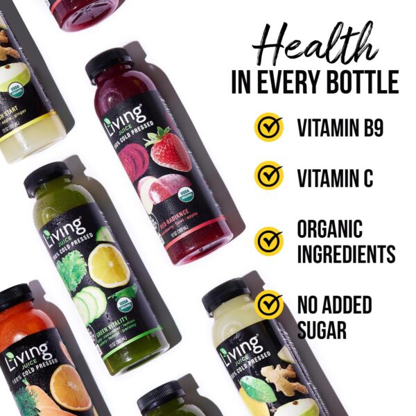 Botellas jugos detox orgánicos O2 Living 12 onzas
