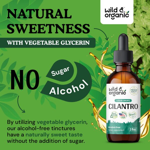 Suplemento Wild & Organic cilantro gotas vegano detox