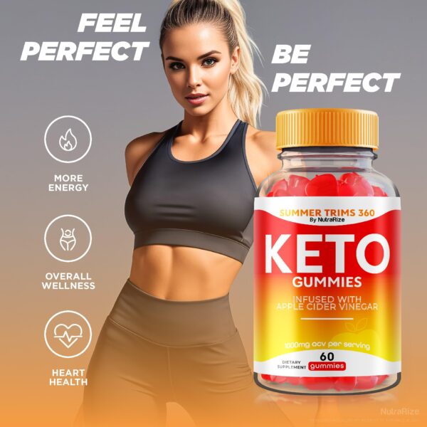 Frasco de gomas Summer Trims 360 para dieta keto