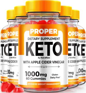 Paquete de 5 gomitas Proper Keto con vinagre de sidra 1000MG