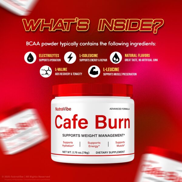 Cafe Burn mezcla limpia rendimiento 1 scoop formula diaria