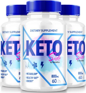 Paquete de 3 Keto Side cápsulas para soporte y detox keto