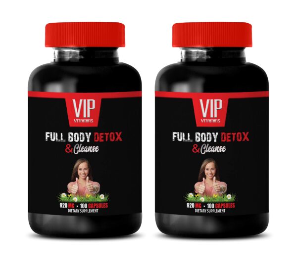 Paquete detox corporal botellas cápsulas Goldenseal Bardana