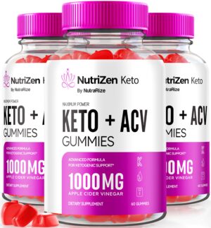 Paquete NutraRize Nutrizen Keto ACV gomitas cajas 3 paquetes
