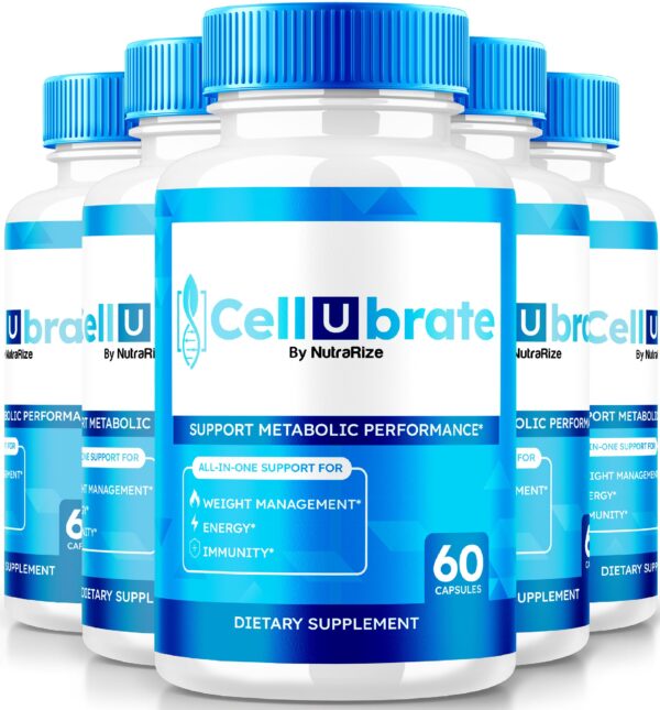 Frasco de cápsulas NutraRize Cellubrate para pérdida de peso y detox
