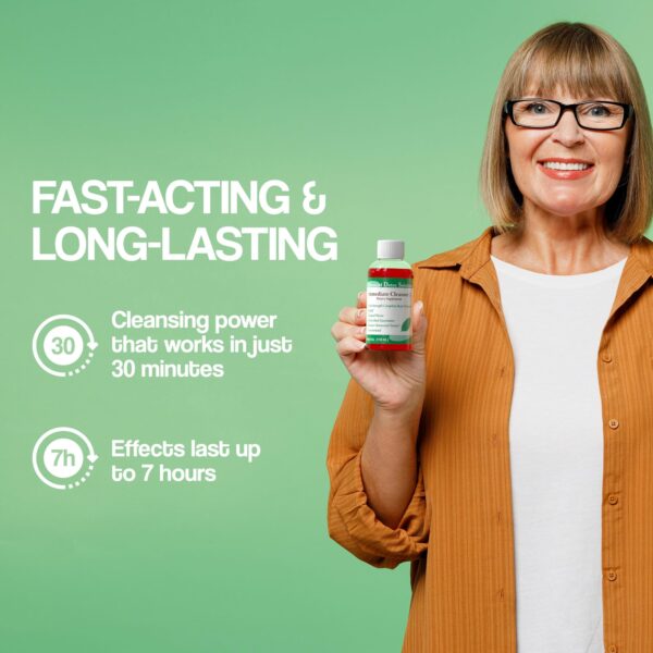 Advanced Detox Immediate Cleanser 2 envase con tapas y dosis