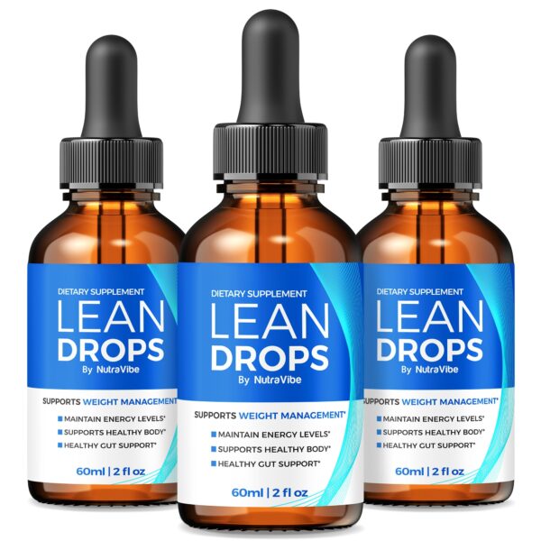 Botellas de Lean Drops fórmula líquida para fitness y bienestar, paquete de 3