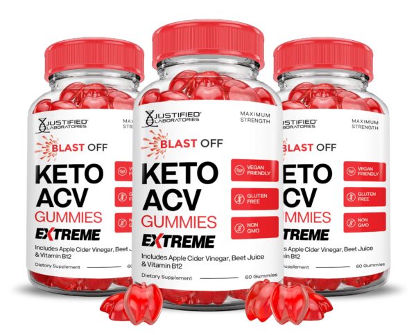 Gomitas Blast Off Keto ACV 2000mg paquete triple Justified Laboratories