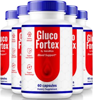 Paquete de cápsulas Gluco Fortex para salud y energía