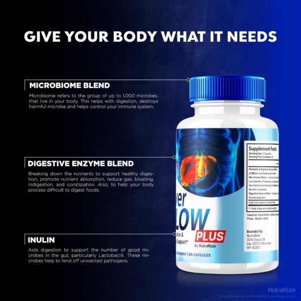 Suplemento Liver Flow Plus fórmulas probióticas naturales