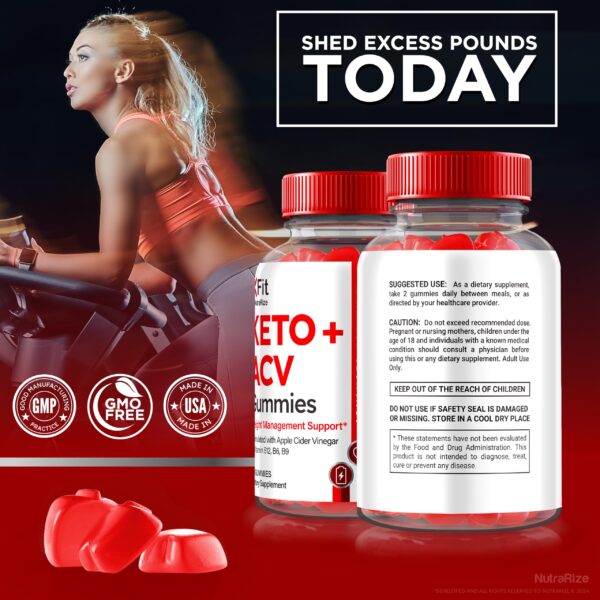 Paquete NutraRize 2 Xfit Keto ACV gomitas para salud