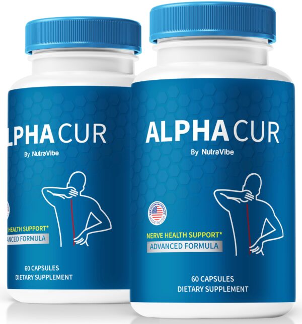 Cápsulas AlphaCur para salud nerviosa en envase frontal