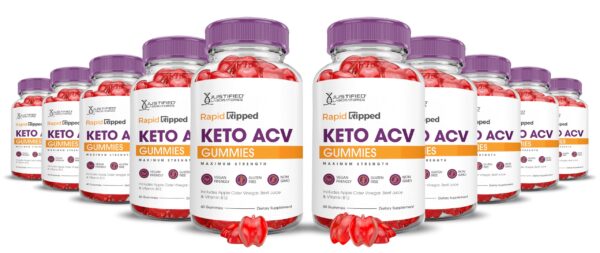 Paquete de 10 Rapid Ripped Keto ACV Gummies 1000mg