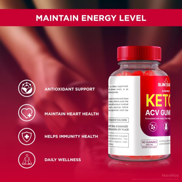 Suplemento Slim Ease Keto ACV para control de peso fórmula avanzada gomitas