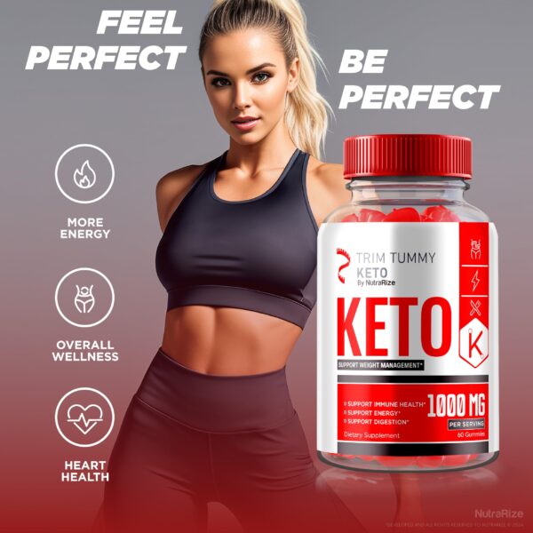 Envase frontal gomitas NutraRize Trim Tummy Keto