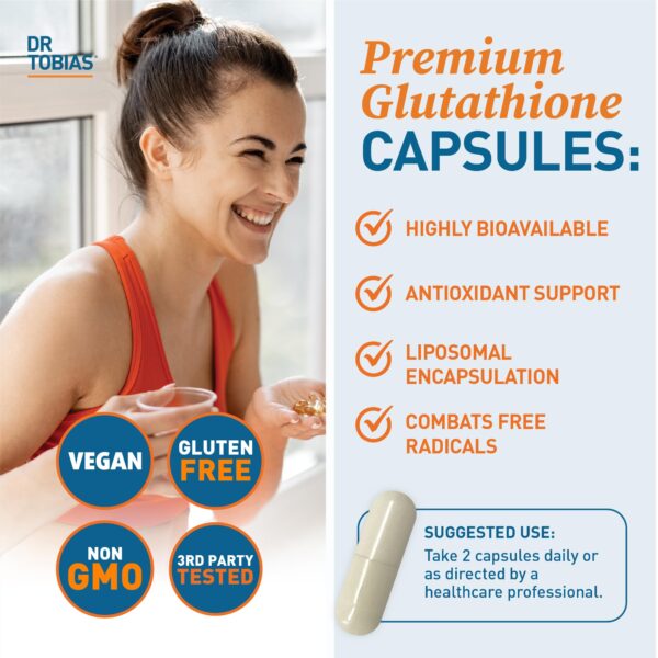 Vista lateral suplemento Dr. Tobias limpieza hígado y glutatión