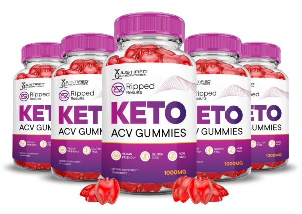 Gomitas Ripped Results Keto ACV paquete 5 con sabor y nutrientes