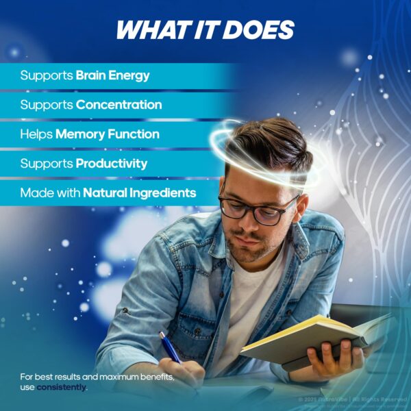 Detalle suplemento Nuclarity fórmula para memoria y energía natural