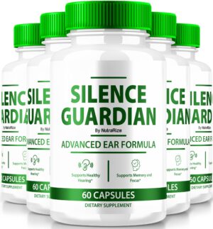 Paquete de 5 botellas de Silence Guardian para salud auditiva