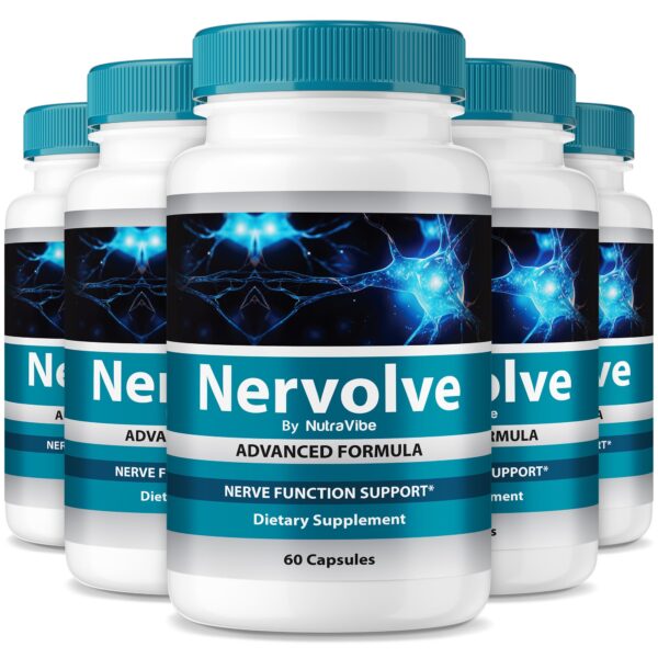 Suplemento nervioso Nervolve 5 paquetes para bienestar.