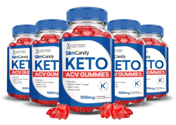 Gomitas Slim Candy Keto ACV paquete cinco envase frontal