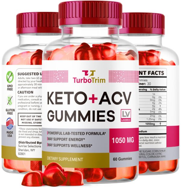 Turbo Trim Keto ACV Gomitas mesa presentación producto