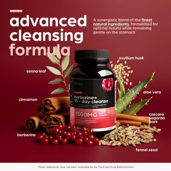 Ingredientes naturales hoja de senna y canela en suplemento detox