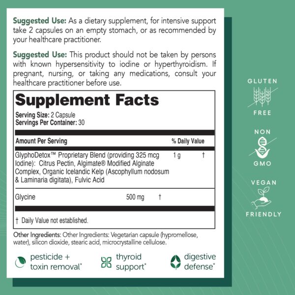 Etiqueta EcoNugenics GlyphoDetox ingredientes naturales