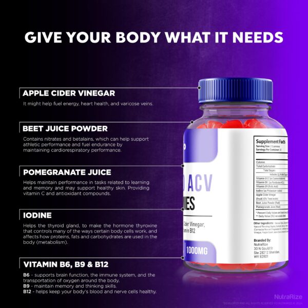 Gomitas naturales MicroBio Keto ACV NutraRize acercamiento