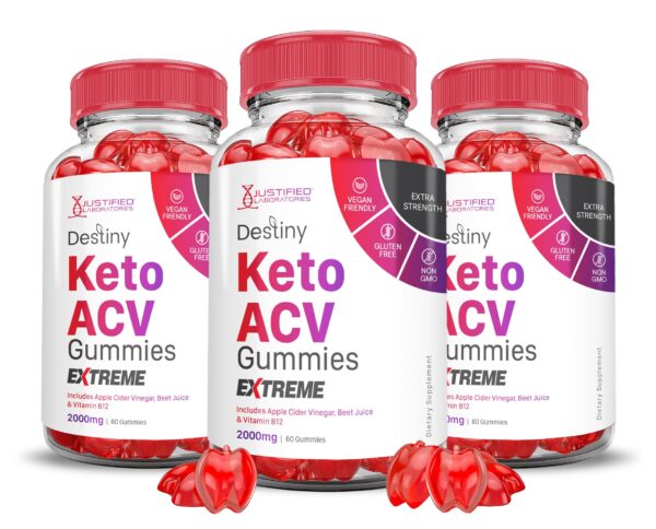 Destiny Keto ACV Gummies Extreme 2000mg paquete de 3