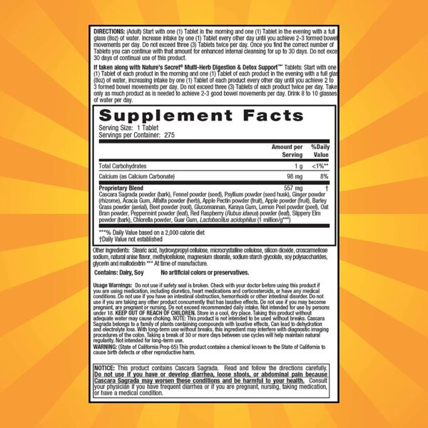 Tabletas multifibra para detoxificación de colon