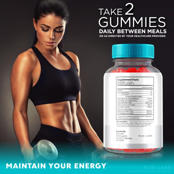 Gomitas naturales ACV Keto para grasa abdominal rize labs USA