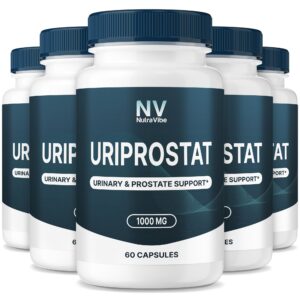 Version 1.0.0 Paquete de 5 frascos NutraVibe Uriprostat para soporte prostático