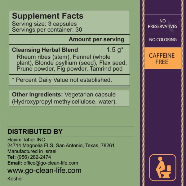 GO-SO-CLEAN cápsulas limpiador colon natural uso diario