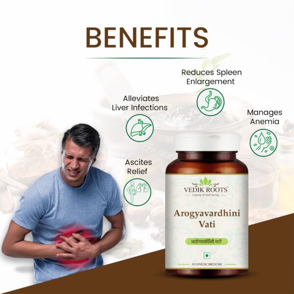 Pastillas Vedikroots Arogyavardhini para salud digestiva y liver