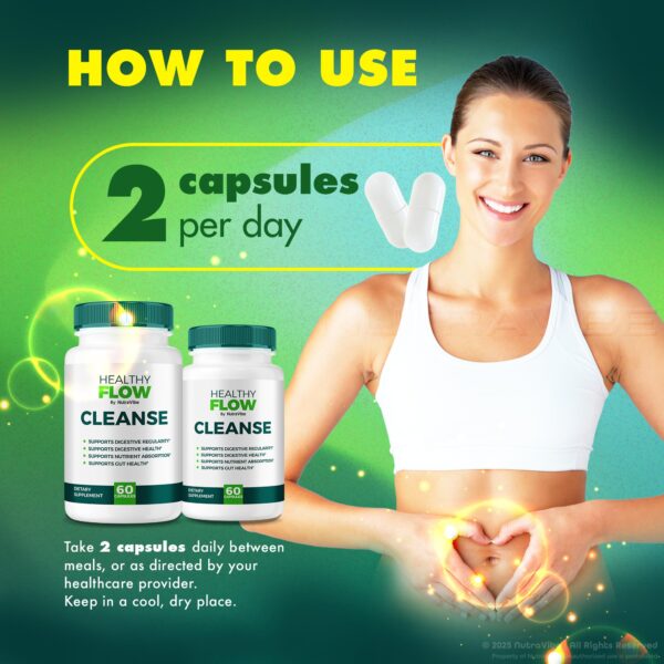 Envase de Healthy Flow Cleanse vista lateral