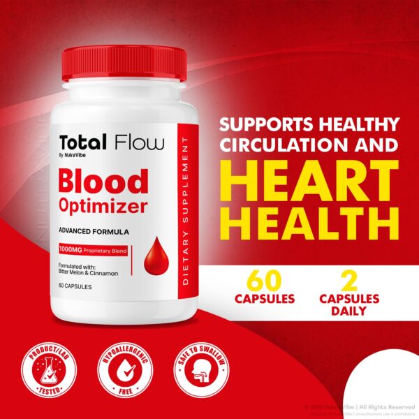 Total Flow Blood Balance botella con logotipo
