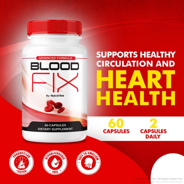 Version 1.0.0 Dos cápsulas Blood Fix sobre fondo blanco