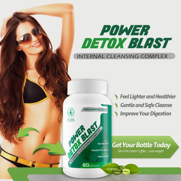 suplemento para bienestar digestivo power detox blast 60 capsulas