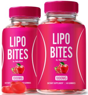Gomitas NutraRize Lipo Bites keto y ACV envase frontal