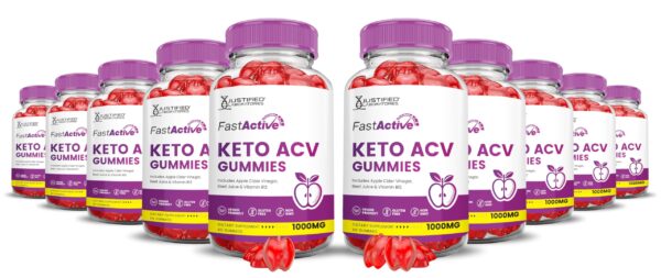 Paquete de 10 gomitas Fast Active Keto ACV sabor manzana y granada