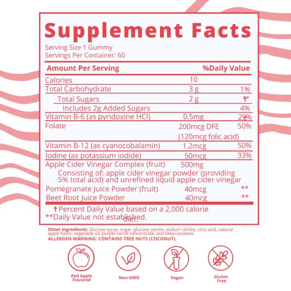 Gomitas vinagre manzana con vitaminas grupo B